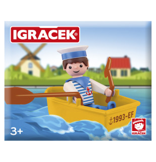 Igráček Námořník - figurka s lodičkou - výprodej