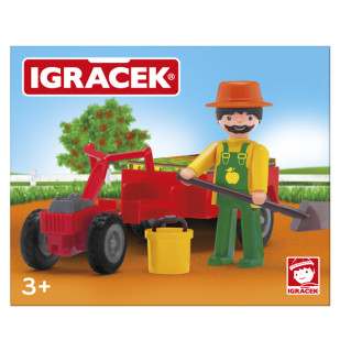 Igráček Zahradník - figurka s traktorem a příslušenstvím - výprodej