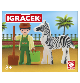 Igráček Ošetřovatel - figurka se zebrou a příslušenstvím - výprodej