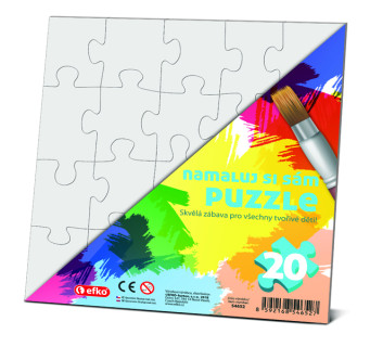 Namaluj si sám Čtverec - kreativní puzzle bez potisku (d)