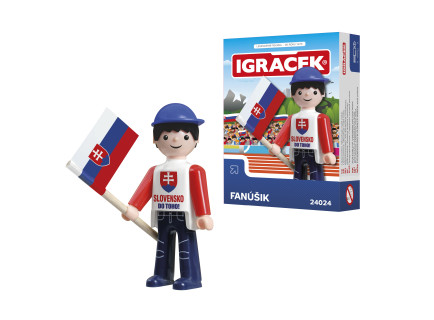 Igráček Fanúšik - figurka s vlajkou