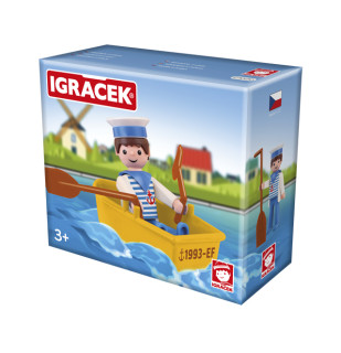 Igráček Námořník - figurka s lodičkou - výprodej