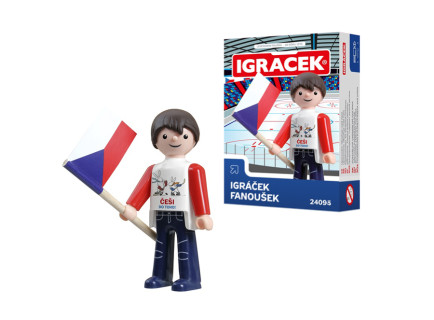 Igráček Fanoušek IV Hokej 2015 - figurka s vlajkou