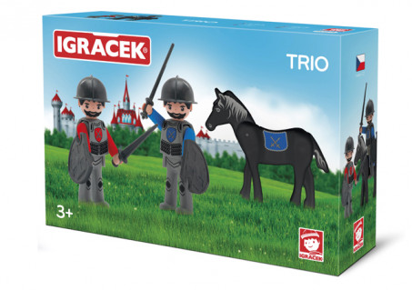 Igráček Trio Dva rytíři a černý kůň