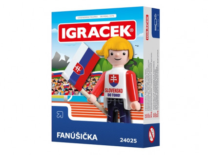 Igráček Fanúšička - figurka s vlajkou