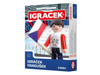 Igráček Fanoušek III Hokej 2015 - figurka s vlajkou