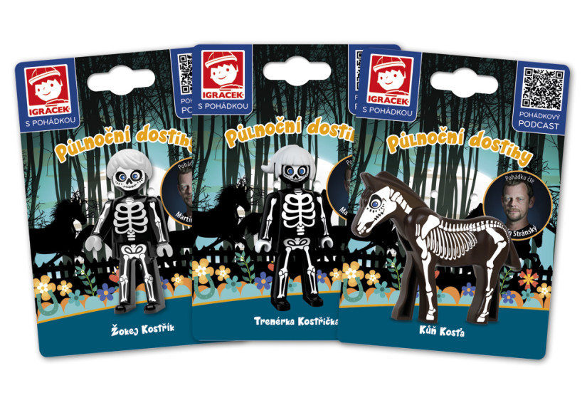 Igráčci z Půlnočních dostihů - Žokej Kostřík, Trenérka Kostřička a Kůň Kosťa